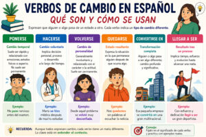 Verbos de cambio en español: qué son y cómo se usan